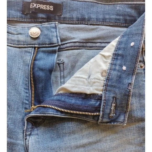 Express Leggings Womens 4 Cropped Mid Rise Stretch Denim Perfect - Picture 11 of 16